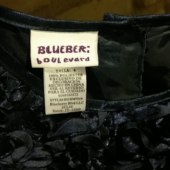 Beautiful dark blue flower sequin dress - Picture 4 of 4